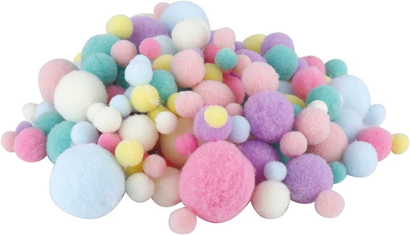 GUAFEIH 300PCS Pom Poms Craft Making Assorted Sizes & Colors High-Elastic Pom Poms Creative Craft DIY Material (Marca Dragon) - Image 1